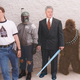 President Clinton and other <I>Star Wars</I> fans wait outside a D.C.-area Loew's Multiplex for the May 19 opening of <I>The Phantom Menace</I>.